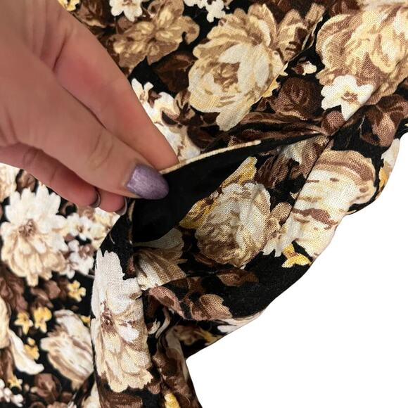 Abercrombie & Fitch Floral Wide Strap Square Neck Linen Mini Dress Size Small T - Picture 6 of 7